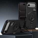 Hexagon Armor Magnetic Holder Weighing Scale Phone Case, For iPhone 17 Pro Max, For iPhone 17 Pro, For iPhone 17, For iPhone Air, For iPhone 16 Pro Max, For iPhone 16 Pro