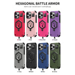 Hexagon Rüstung Magnetischer Halter Waage Handyhülle, Für iPhone 16, Für iPhone 15 Pro Max, Für iPhone 15 Pro, Für iPhone 15 Plus, Für iPhone 15, Für iPhone 14 Plus