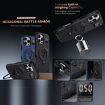 Hexagon Rüstung Magnetischer Halter Waage Handyhülle, Für iPhone 16, Für iPhone 15 Pro Max, Für iPhone 15 Pro, Für iPhone 15 Plus, Für iPhone 15, Für iPhone 14 Plus