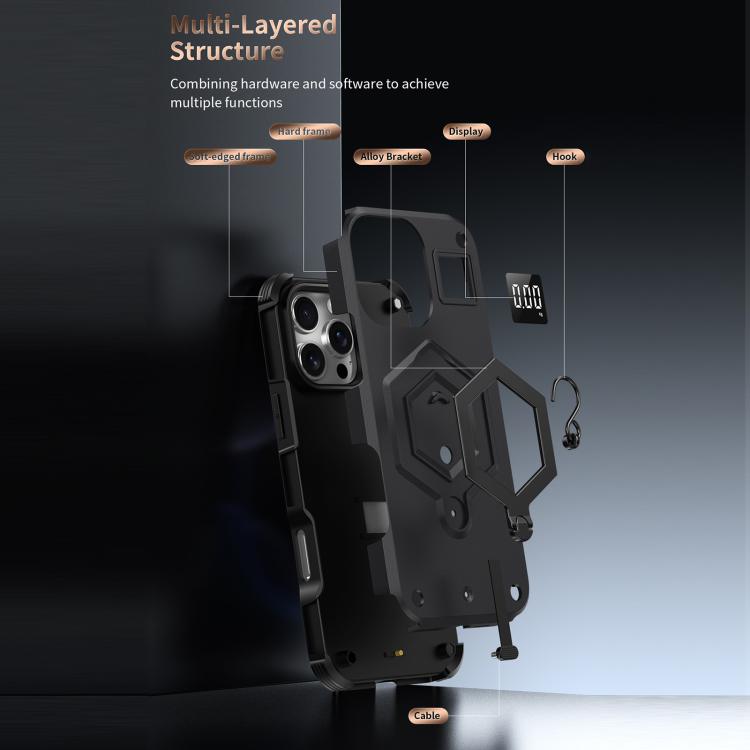 Hexagon Rüstung Magnetischer Halter Waage Handyhülle, Für iPhone 16, Für iPhone 15 Pro Max, Für iPhone 15 Pro, Für iPhone 15 Plus, Für iPhone 15, Für iPhone 14 Plus