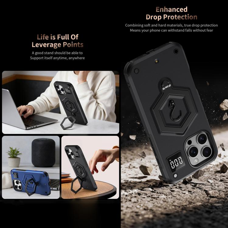 Hexagon Rüstung Magnetischer Halter Waage Handyhülle, Für iPhone 16, Für iPhone 15 Pro Max, Für iPhone 15 Pro, Für iPhone 15 Plus, Für iPhone 15, Für iPhone 14 Plus