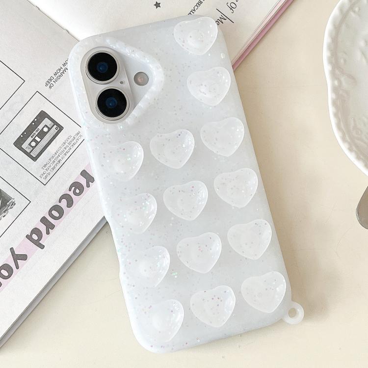 Liebesherz Saugnapf Durchscheinende Glitzer-Handyhülle, Für iPhone 17 Pro Max, Für iPhone 17 Pro, Für iPhone 17, Für iPhone Air, Für iPhone 16 Pro Max, Für iPhone 16 Pro, Für iPhone 16, Für iPhone 15 Pro Max, Für iPhone 15