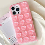 Love Heart Suction Cup Translucent Glitter Phone Case, For iPhone 14, For iPhone 14 Pro Max, For iPhone 13