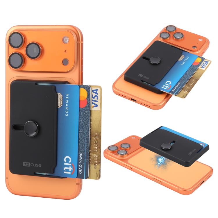 XDcase Seitlich drückbarer magnetischer 3-Kartenhalter für iPhone / Galaxy & mehr