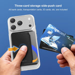 XDcase Seitlich drückbarer magnetischer 3-Kartenhalter für iPhone / Galaxy & mehr