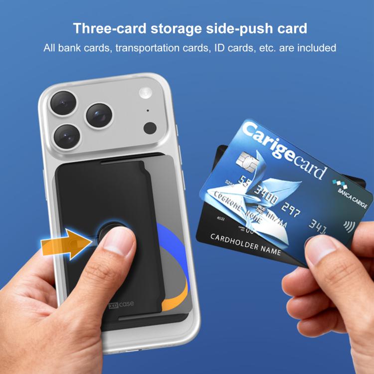 XDcase Seitlich drückbarer magnetischer 3-Kartenhalter für iPhone / Galaxy & mehr