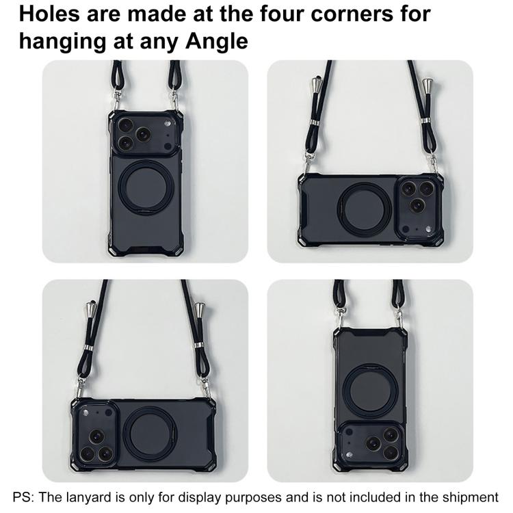 XDcase Pivot Stand Four-Corner Hole Magnetic Phone Case, Lanyard Not Included, For iPhone 17 Pro Max, For iPhone 17 Pro