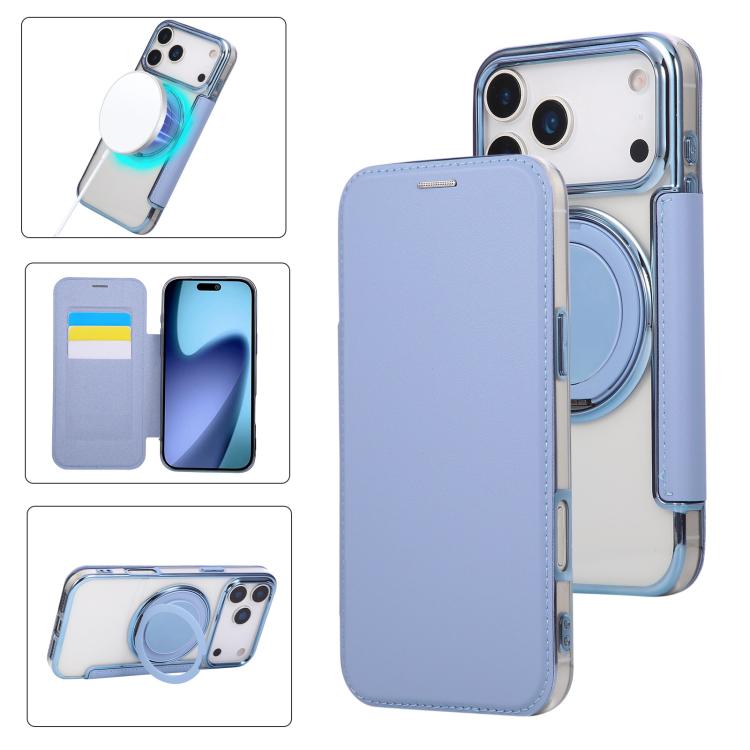 Ultradünner Drehbarer Halter Magnetische Beschichtung Vegane Leder Handyhülle, Für iPhone 17e / 16e, Für iPhone 17 Pro Max, Für iPhone 17 Pro, Für iPhone 17, Für iPhone Air, Für iPhone 16 Pro Max