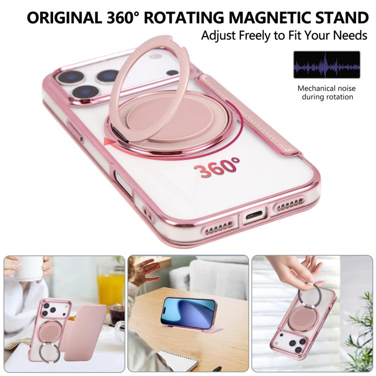 Ultradünner Drehbarer Halter Magnetische Beschichtung Vegane Leder Handyhülle, Für iPhone 17e / 16e, Für iPhone 17 Pro Max, Für iPhone 17 Pro, Für iPhone 17, Für iPhone Air, Für iPhone 16 Pro Max