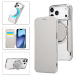 Ultradünner Drehbarer Halter Magnetische Beschichtung Vegane Leder Handyhülle, Für iPhone 17e / 16e, Für iPhone 17 Pro Max, Für iPhone 17 Pro, Für iPhone 17, Für iPhone Air, Für iPhone 16 Pro Max