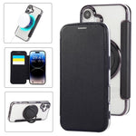Ultradünner Drehbarer Halter Magnetische Beschichtung Vegane Leder Handyhülle, Für iPhone 17e / 16e, Für iPhone 17 Pro Max, Für iPhone 17 Pro, Für iPhone 17, Für iPhone Air, Für iPhone 16 Pro Max