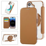 Ultradünner Drehbarer Halter Magnetische Beschichtung Vegane Leder Handyhülle, Für iPhone 17e / 16e, Für iPhone 17 Pro Max, Für iPhone 17 Pro, Für iPhone 17, Für iPhone Air, Für iPhone 16 Pro Max