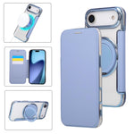 Ultradünner Drehbarer Halter Magnetische Beschichtung Vegane Leder Handyhülle, Für iPhone 17e / 16e, Für iPhone 17 Pro Max, Für iPhone 17 Pro, Für iPhone 17, Für iPhone Air, Für iPhone 16 Pro Max