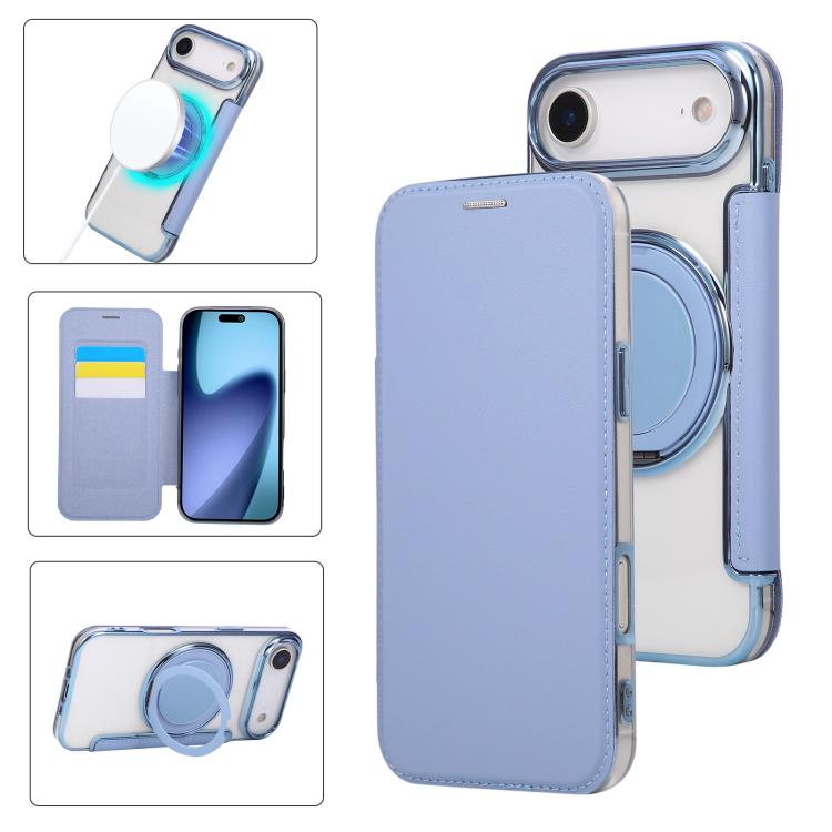 Ultradünner Drehbarer Halter Magnetische Beschichtung Vegane Leder Handyhülle, Für iPhone 17e / 16e, Für iPhone 17 Pro Max, Für iPhone 17 Pro, Für iPhone 17, Für iPhone Air, Für iPhone 16 Pro Max