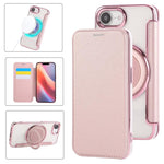 Ultradünner Drehbarer Halter Magnetische Beschichtung Vegane Leder Handyhülle, Für iPhone 17e / 16e, Für iPhone 17 Pro Max, Für iPhone 17 Pro, Für iPhone 17, Für iPhone Air, Für iPhone 16 Pro Max