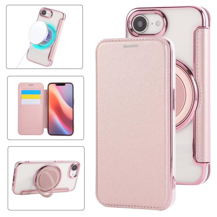 Ultradünner Drehbarer Halter Magnetische Beschichtung Vegane Leder Handyhülle, Für iPhone 17e / 16e, Für iPhone 17 Pro Max, Für iPhone 17 Pro, Für iPhone 17, Für iPhone Air, Für iPhone 16 Pro Max