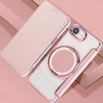 Ultradünner Drehbarer Halter Magnetische Beschichtung Vegane Leder Handyhülle, Für iPhone 17e / 16e, Für iPhone 17 Pro Max, Für iPhone 17 Pro, Für iPhone 17, Für iPhone Air, Für iPhone 16 Pro Max