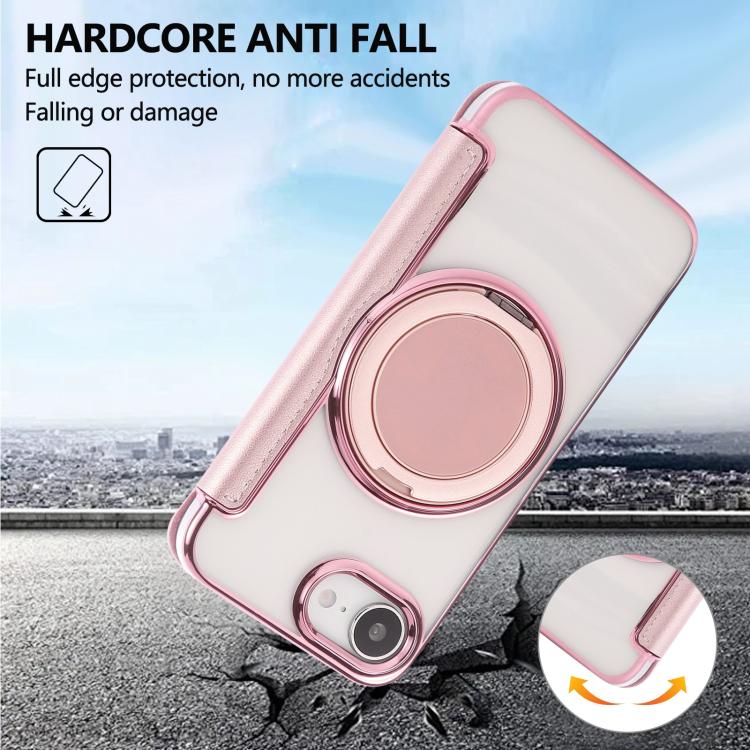 Ultradünner Drehbarer Halter Magnetische Beschichtung Vegane Leder Handyhülle, Für iPhone 17e / 16e, Für iPhone 17 Pro Max, Für iPhone 17 Pro, Für iPhone 17, Für iPhone Air, Für iPhone 16 Pro Max