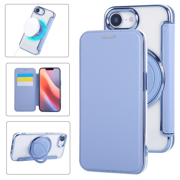 Ultradünner Drehbarer Halter Magnetische Beschichtung Vegane Leder Handyhülle, Für iPhone 17e / 16e, Für iPhone 17 Pro Max, Für iPhone 17 Pro, Für iPhone 17, Für iPhone Air, Für iPhone 16 Pro Max