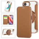 Ultradünner Drehbarer Halter Magnetische Beschichtung Vegane Leder Handyhülle, Für iPhone 17e / 16e, Für iPhone 17 Pro Max, Für iPhone 17 Pro, Für iPhone 17, Für iPhone Air, Für iPhone 16 Pro Max