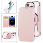 Ultradünner Drehbarer Halter Magnetische Beschichtung Vegane Leder Handyhülle, Für iPhone 17e / 16e, Für iPhone 17 Pro Max, Für iPhone 17 Pro, Für iPhone 17, Für iPhone Air, Für iPhone 16 Pro Max