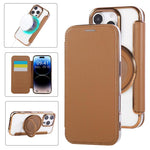Ultradünner Drehbarer Halter Magnetische Beschichtung Vegane Leder Handyhülle, Für iPhone 17e / 16e, Für iPhone 17 Pro Max, Für iPhone 17 Pro, Für iPhone 17, Für iPhone Air, Für iPhone 16 Pro Max