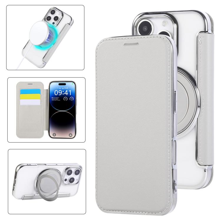 Ultradünner Drehbarer Halter Magnetische Beschichtung Vegane Leder Handyhülle, Für iPhone 17e / 16e, Für iPhone 17 Pro Max, Für iPhone 17 Pro, Für iPhone 17, Für iPhone Air, Für iPhone 16 Pro Max