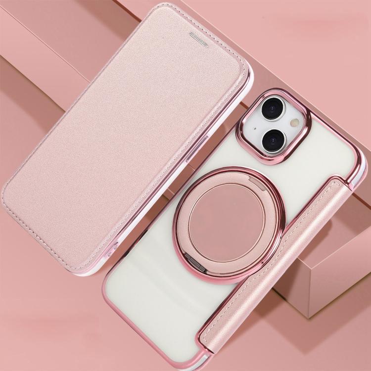 Ultradünne drehbare Halterung magnetisch plattierte vegane Leder-Handyhülle, Für iPhone 15, Für iPhone 14 / 13, Für iPhone 14 Pro, Für iPhone 14 Pro Max, Für iPhone 13 Pro Max, Für iPhone 13 Pro