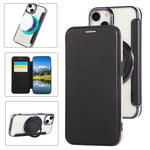 Ultradünne drehbare Halterung magnetisch plattierte vegane Leder-Handyhülle, Für iPhone 15, Für iPhone 14 / 13, Für iPhone 14 Pro, Für iPhone 14 Pro Max, Für iPhone 13 Pro Max, Für iPhone 13 Pro