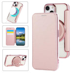 Ultradünne drehbare Halterung magnetisch plattierte vegane Leder-Handyhülle, Für iPhone 15, Für iPhone 14 / 13, Für iPhone 14 Pro, Für iPhone 14 Pro Max, Für iPhone 13 Pro Max, Für iPhone 13 Pro