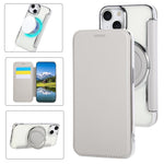 Ultradünne drehbare Halterung magnetisch plattierte vegane Leder-Handyhülle, Für iPhone 15, Für iPhone 14 / 13, Für iPhone 14 Pro, Für iPhone 14 Pro Max, Für iPhone 13 Pro Max, Für iPhone 13 Pro