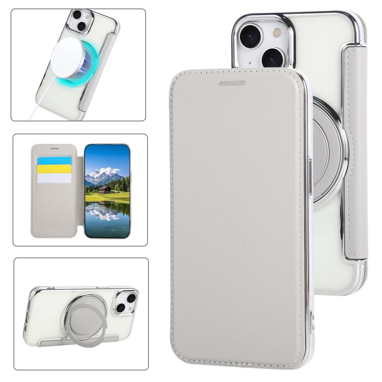 Ultradünne drehbare Halterung magnetisch plattierte vegane Leder-Handyhülle, Für iPhone 15, Für iPhone 14 / 13, Für iPhone 14 Pro, Für iPhone 14 Pro Max, Für iPhone 13 Pro Max, Für iPhone 13 Pro