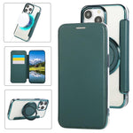 Ultradünne drehbare Halterung magnetisch plattierte vegane Leder-Handyhülle, Für iPhone 15, Für iPhone 14 / 13, Für iPhone 14 Pro, Für iPhone 14 Pro Max, Für iPhone 13 Pro Max, Für iPhone 13 Pro