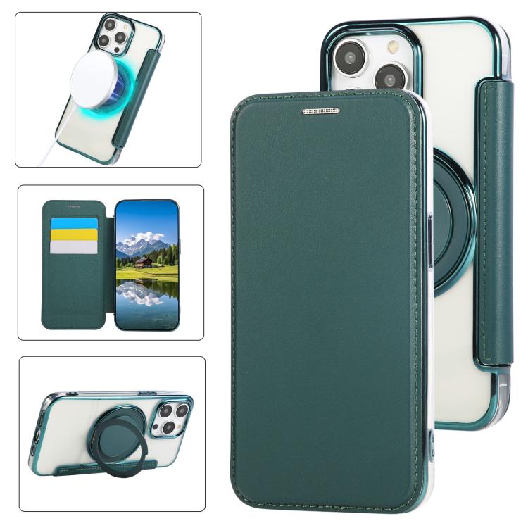 Ultradünne drehbare Halterung magnetisch plattierte vegane Leder-Handyhülle, Für iPhone 15, Für iPhone 14 / 13, Für iPhone 14 Pro, Für iPhone 14 Pro Max, Für iPhone 13 Pro Max, Für iPhone 13 Pro