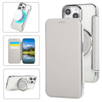 Ultradünne drehbare Halterung magnetisch plattierte vegane Leder-Handyhülle, Für iPhone 15, Für iPhone 14 / 13, Für iPhone 14 Pro, Für iPhone 14 Pro Max, Für iPhone 13 Pro Max, Für iPhone 13 Pro