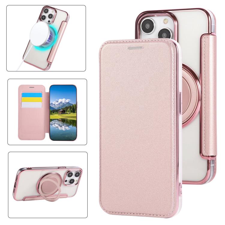 Ultradünne drehbare Halterung magnetisch plattierte vegane Leder-Handyhülle, Für iPhone 15, Für iPhone 14 / 13, Für iPhone 14 Pro, Für iPhone 14 Pro Max, Für iPhone 13 Pro Max, Für iPhone 13 Pro