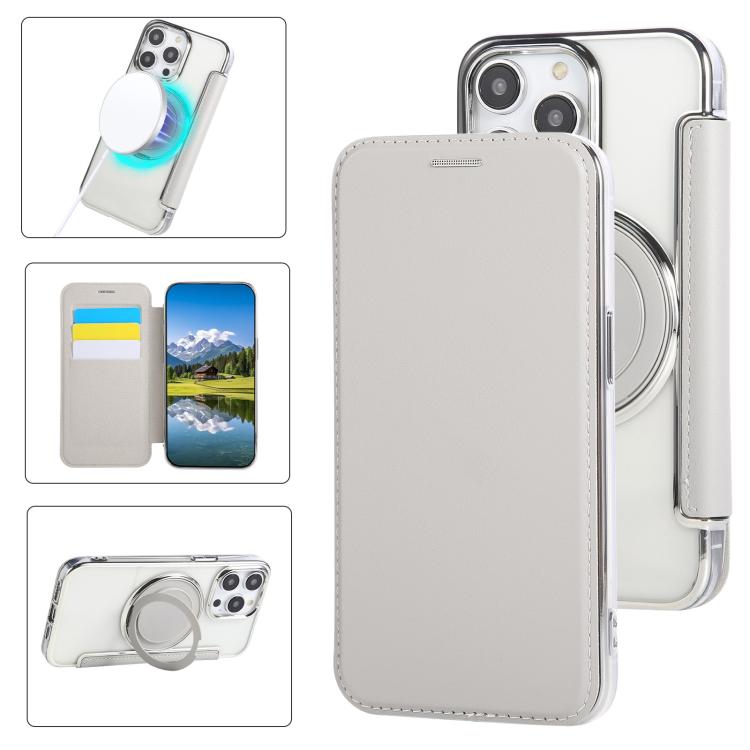Ultradünne drehbare Halterung magnetisch plattierte vegane Leder-Handyhülle, Für iPhone 15, Für iPhone 14 / 13, Für iPhone 14 Pro, Für iPhone 14 Pro Max, Für iPhone 13 Pro Max, Für iPhone 13 Pro
