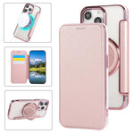 Ultradünne drehbare Halterung magnetisch plattierte vegane Leder-Handyhülle, Für iPhone 15, Für iPhone 14 / 13, Für iPhone 14 Pro, Für iPhone 14 Pro Max, Für iPhone 13 Pro Max, Für iPhone 13 Pro