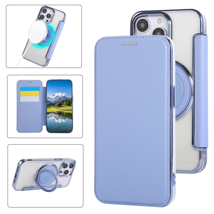 Ultradünne drehbare Halterung magnetisch plattierte vegane Leder-Handyhülle, Für iPhone 15, Für iPhone 14 / 13, Für iPhone 14 Pro, Für iPhone 14 Pro Max, Für iPhone 13 Pro Max, Für iPhone 13 Pro