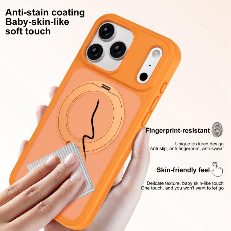 Skin-friendly Anti-Stain Rotating Holder Magnetic Armor Phone Case, For iPhone 17 Pro Max, For iPhone 17 Pro