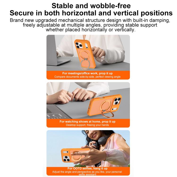 Skin-friendly Anti-Stain Rotating Holder Magnetic Armor Phone Case, For iPhone 17 Pro Max, For iPhone 17 Pro