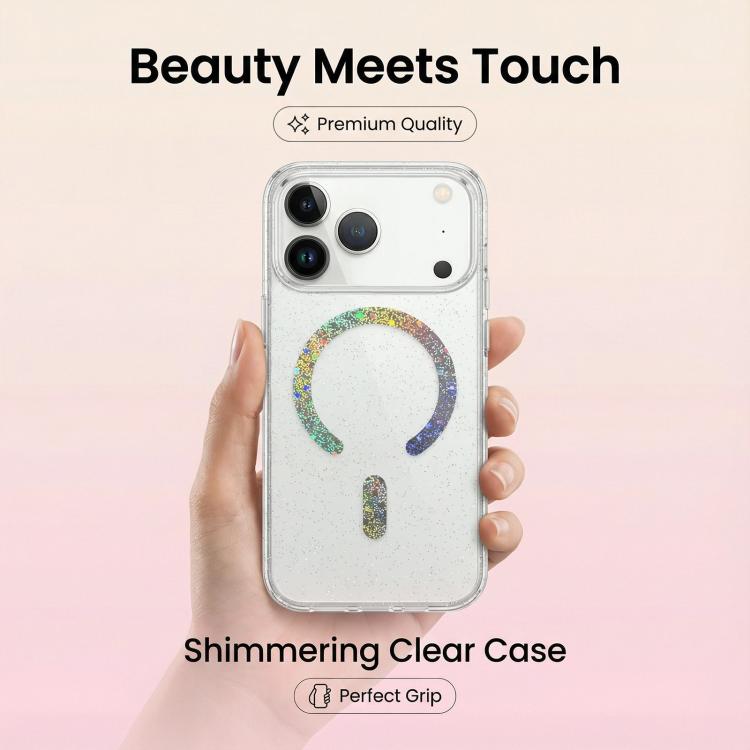 Glitzer Magnetische TPU Handyhülle, Für iPhone 17 Pro Max, Für iPhone 17 Pro