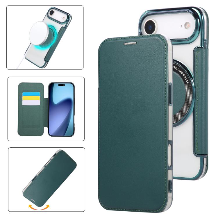Ultra-thin Magnetic Plating Vegan Leather Phone Case, For iPhone 17 Pro Max, For iPhone 17 Pro, For iPhone 17, For iPhone Air, For iPhone 16e, For iPhone 16 Pro Max
