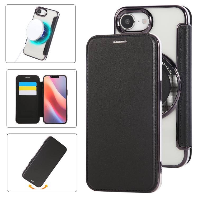 Ultra-thin Magnetic Plating Vegan Leather Phone Case, For iPhone 17 Pro Max, For iPhone 17 Pro, For iPhone 17, For iPhone Air, For iPhone 16e, For iPhone 16 Pro Max