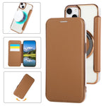 Ultra-thin Magnetic Plating Vegan Leather Phone Case, For iPhone 16 Pro, For iPhone 16 Plus, For iPhone 16, For iPhone 15 Pro Max, For iPhone 15 Pro, For iPhone 15 Plus / 14 Plus