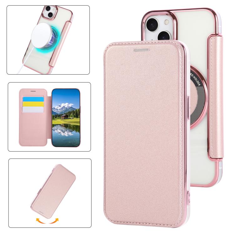 Ultra-thin Magnetic Plating Vegan Leather Phone Case, For iPhone 15, For iPhone 14 / 13, For iPhone 14 Pro, For iPhone 14 Pro Max, For iPhone 13 Pro Max, For iPhone 13 Pro