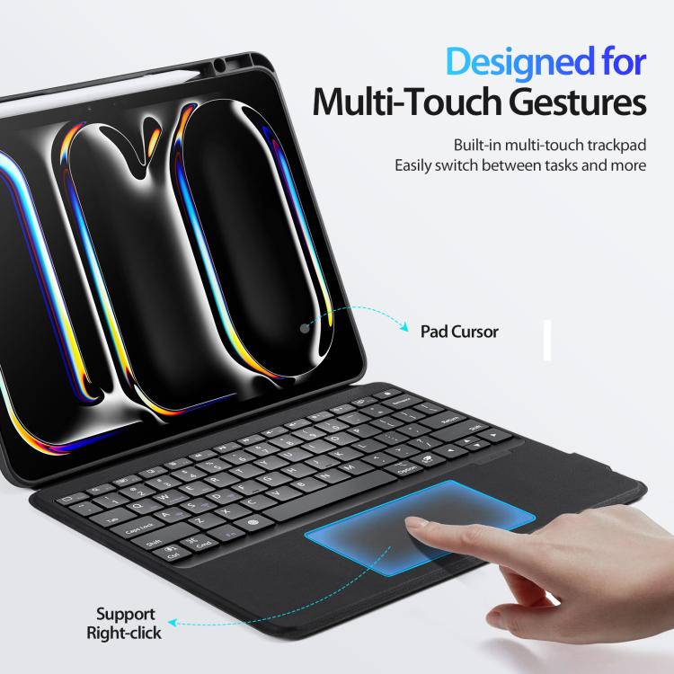 DUX DUCIS DK Series Backlight Magnetic Wireless Keyboard Vegan Leather Tablet Case, For iPad Pro 13 2025 / 2024, For iPad Pro 11 2025 / 2024, For iPad 2025 / 2022, For iPad Air 11 2025 / 2024, For iPad Air 13 2025 / 2024                                ...