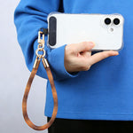 Goldfarbener Schnallen-Kurzer Handylanyard-Handgelenkriemen