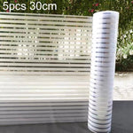 5 Stk./Packung Statische Elektrizität Antikollisions-Streifenfolie Mattierte Sichtschutzfolie, kleine Streifen 30cm x 1m, kleine Streifen 40cm x 1m, kleine Streifen 50cm x 1m, große Streifen 30cm x 1m, große Streifen 40cm x 1m, große Streifen 50cm x 1m