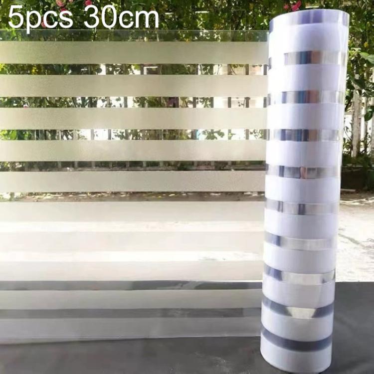 5 Stk./Packung Statische Elektrizität Antikollisions-Streifenfolie Mattierte Sichtschutzfolie, kleine Streifen 30cm x 1m, kleine Streifen 40cm x 1m, kleine Streifen 50cm x 1m, große Streifen 30cm x 1m, große Streifen 40cm x 1m, große Streifen 50cm x 1m